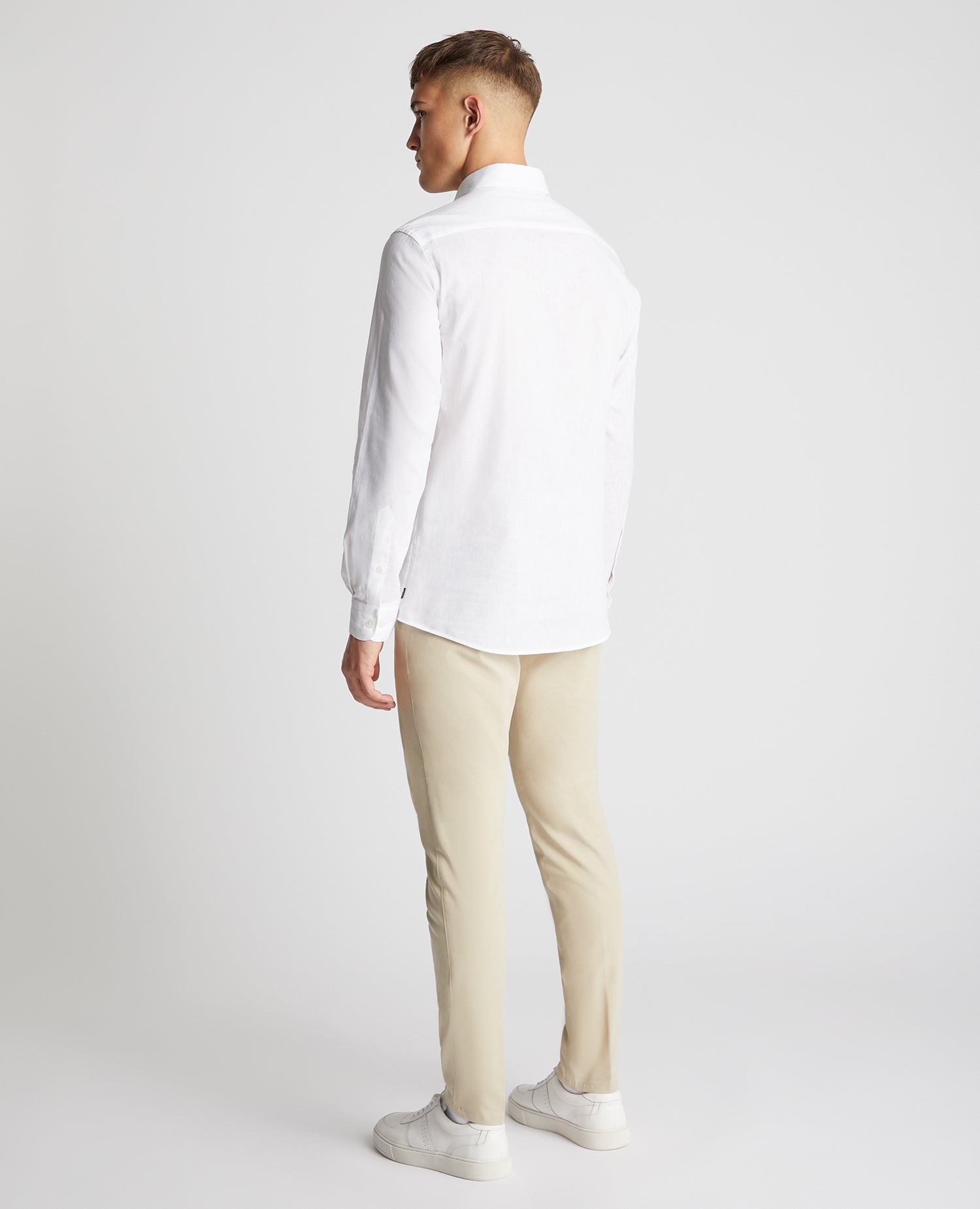 Tapered Linen-Blend Shirt - White