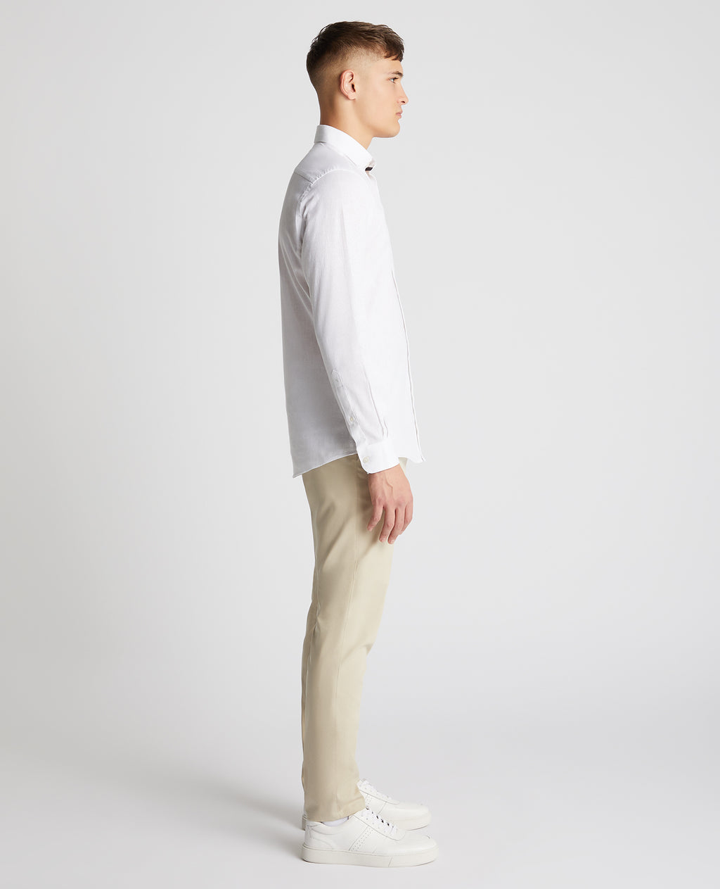 Tapered Linen-Blend Shirt - White