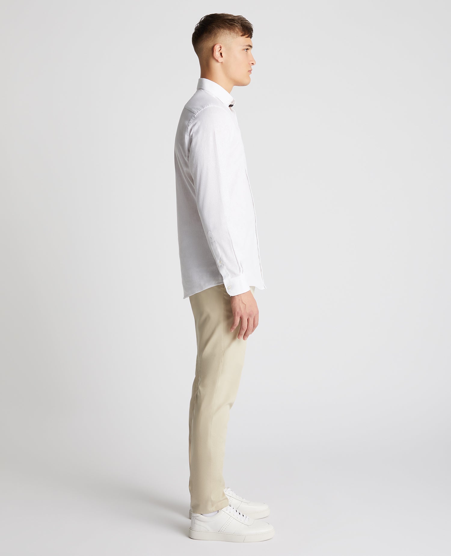 Tapered Linen-Blend Shirt - White