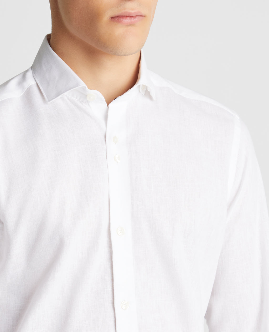 Tapered Linen-Blend Shirt - White