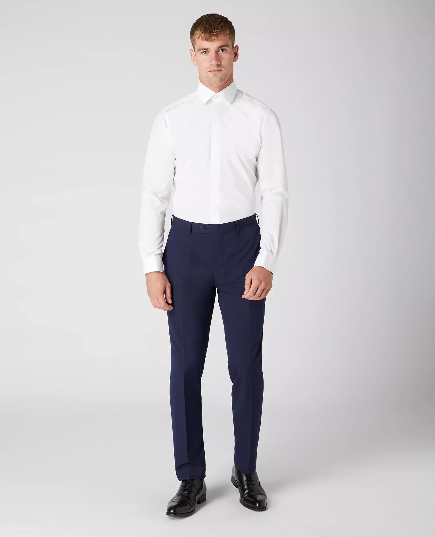 Tapered Fit Double Cuff Shirt - White