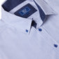 Cotton-Rich Button-Down Long-Sleeve Shirt - Blue Stripe