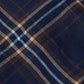 Brushed Cotton Button-Down Long-Sleeve Shirt - Navy and Brown Check