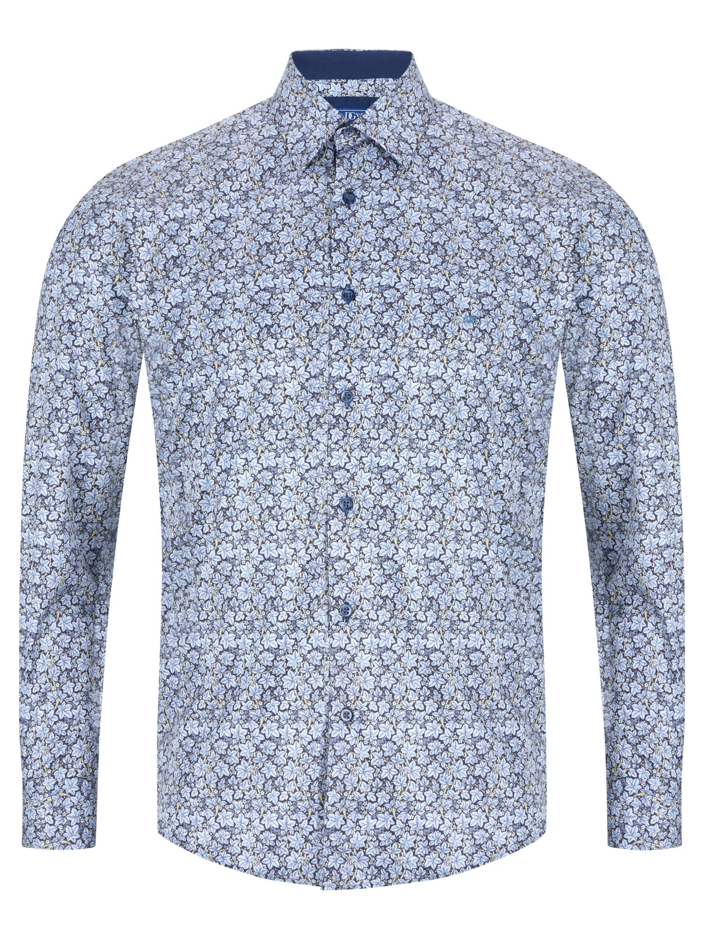 Cotton Rich Button-Down Long-Sleeve Shirt - Floral Print