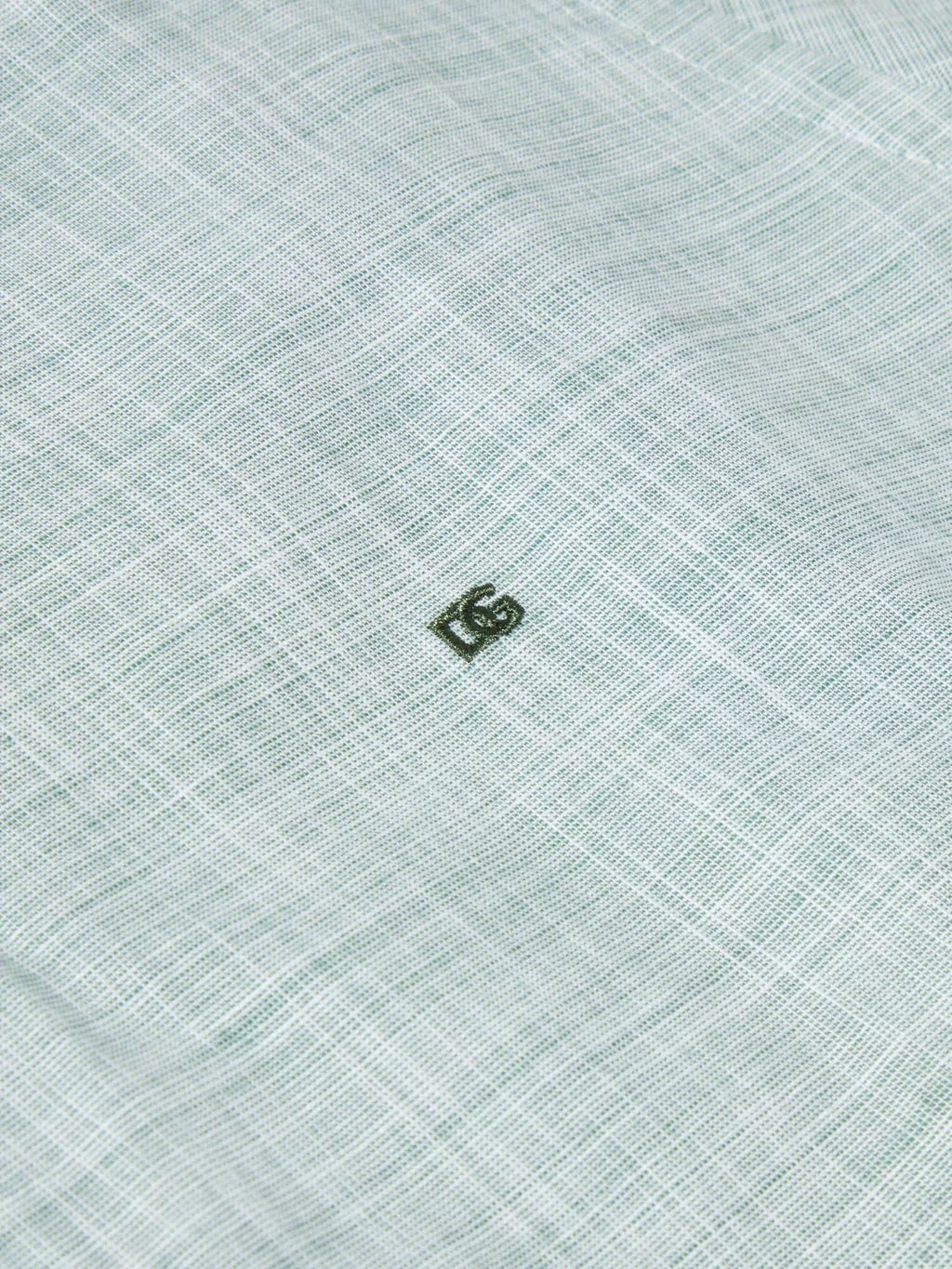 Pure Cotton Short-Sleeve Shirt - Linen-Look Green
