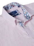 Pure Cotton Short-Sleeve Shirt - Linen-Look Pink