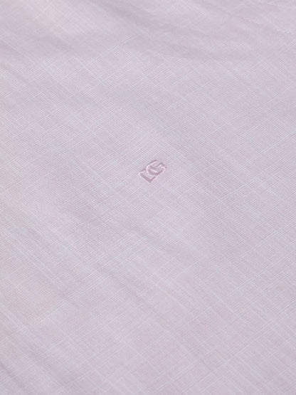 Pure Cotton Short-Sleeve Shirt - Linen-Look Pink