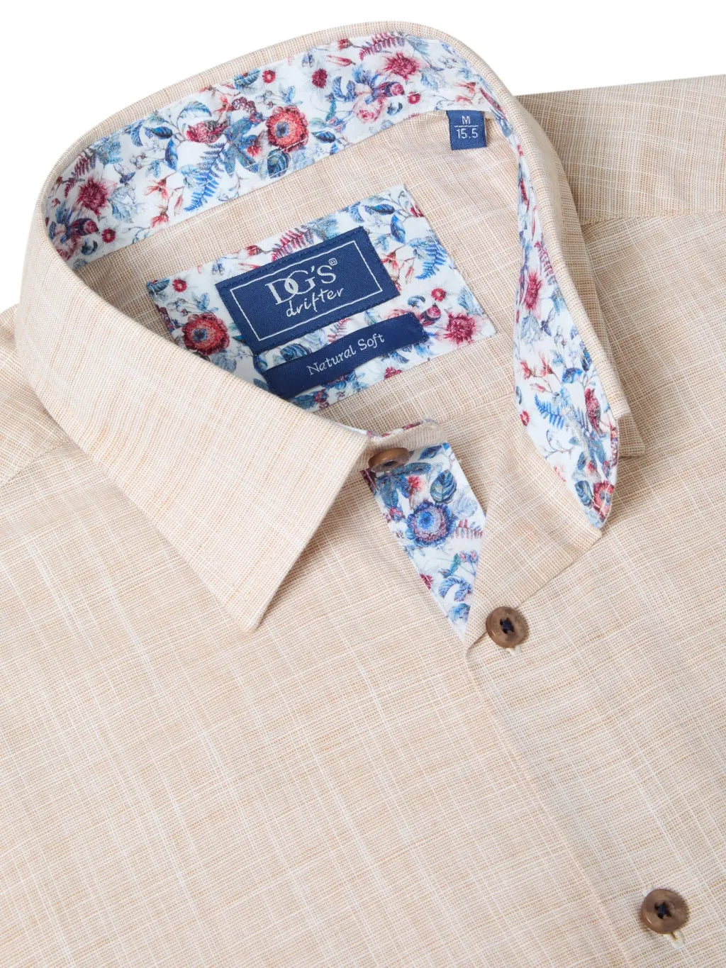 Pure Cotton Short-Sleeve Shirt - Linen-Look Sand