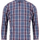 Pure Cotton Button-Down Long-Sleeve Shirt - Blue & Red Check