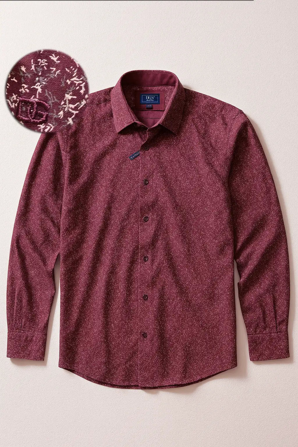 Fine Floral Print Shirt - Maroon