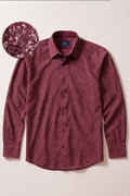 Fine Floral Print Shirt - Maroon