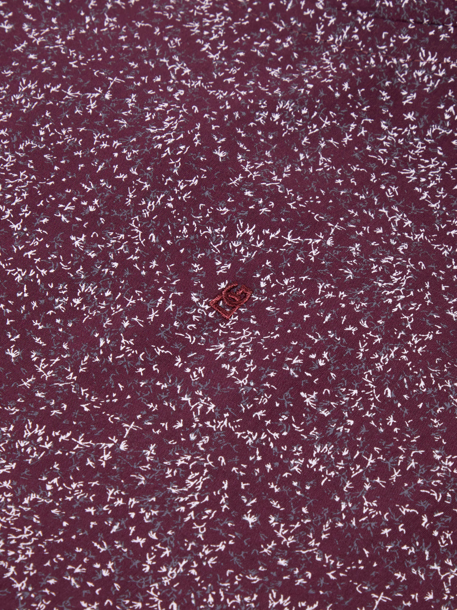 Fine Floral Print Shirt - Maroon