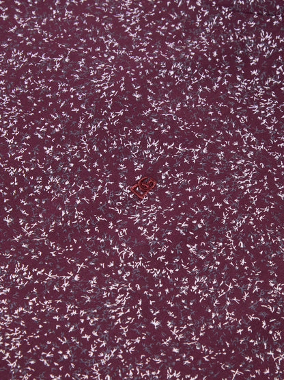 Fine Floral Print Shirt - Maroon