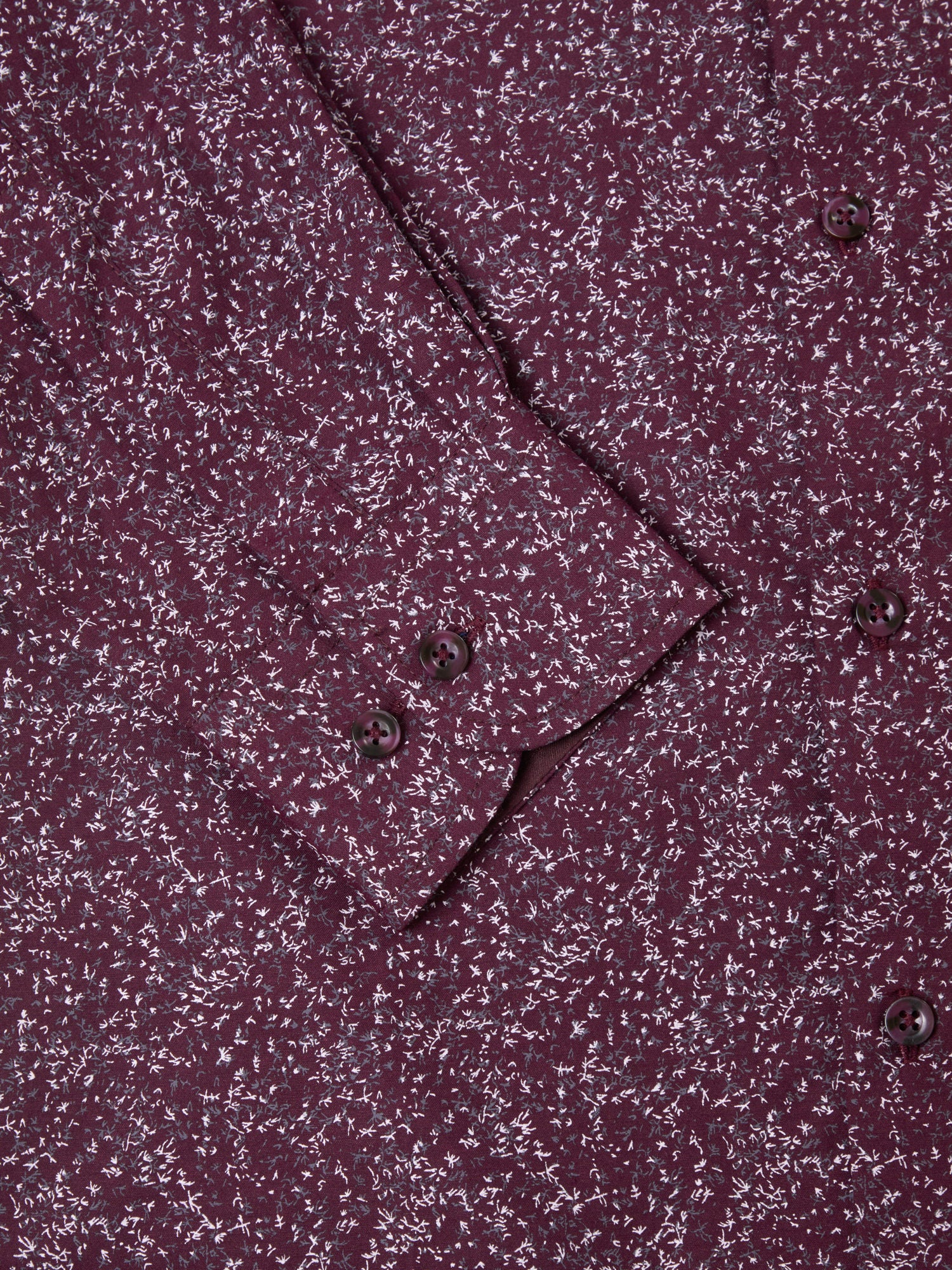 Fine Floral Print Shirt - Maroon