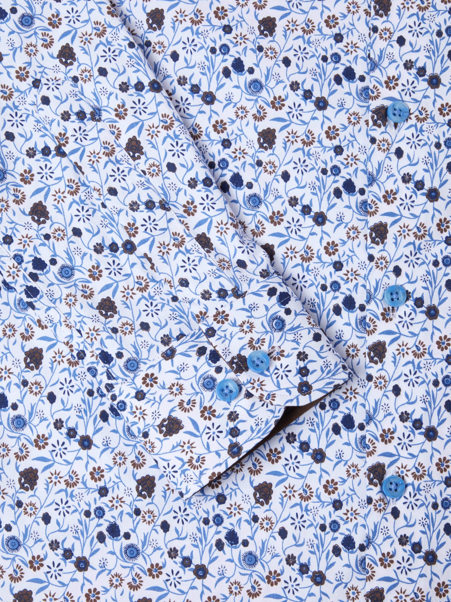 Drifter Cotton Mix Sleeve Shirt - Blue Floral