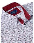Cotton-Blend Short-Sleeve Shirt - Red Pattern