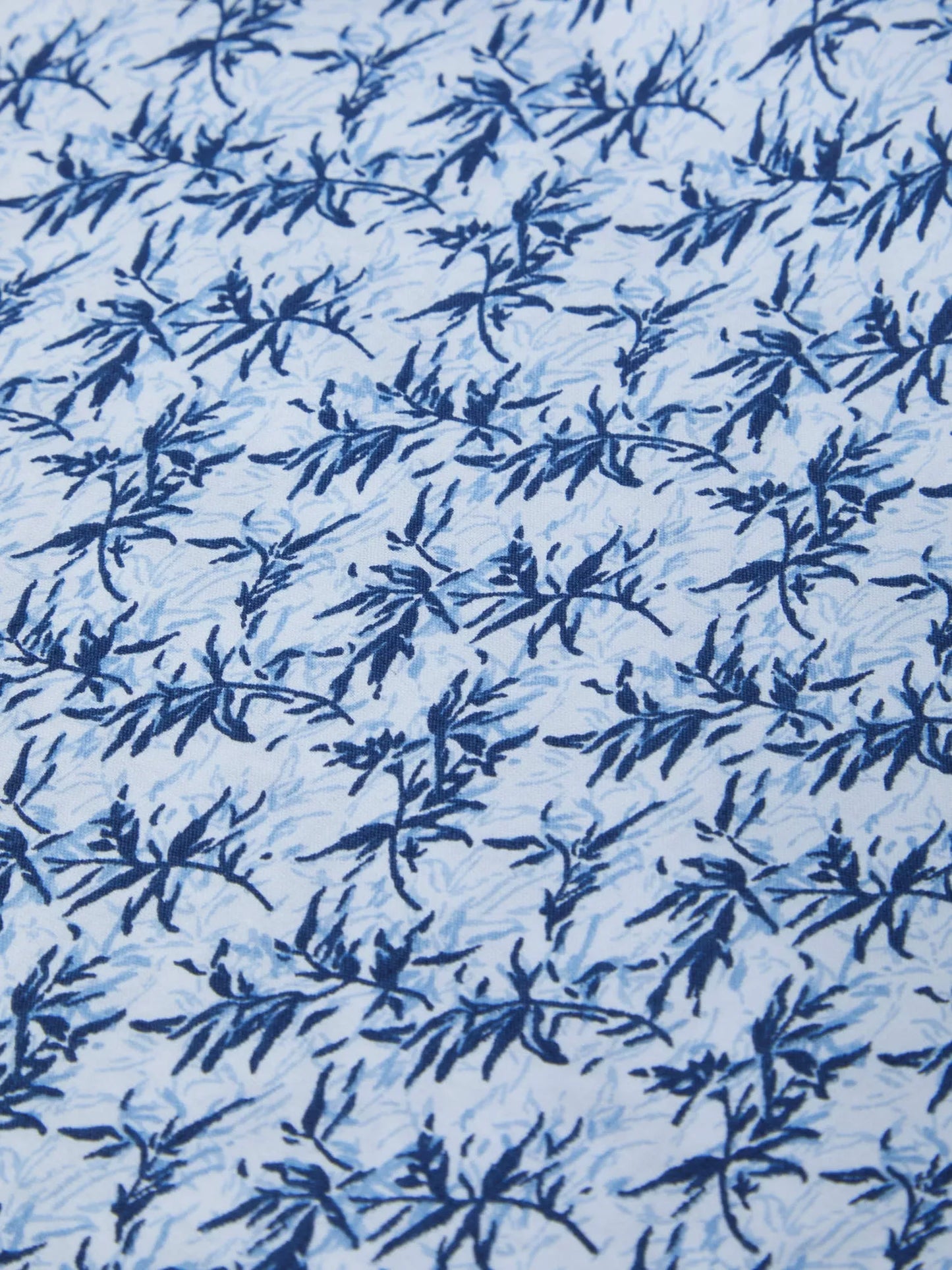 Cotton-Blend Short-Sleeve Shirt - Blue Leaf