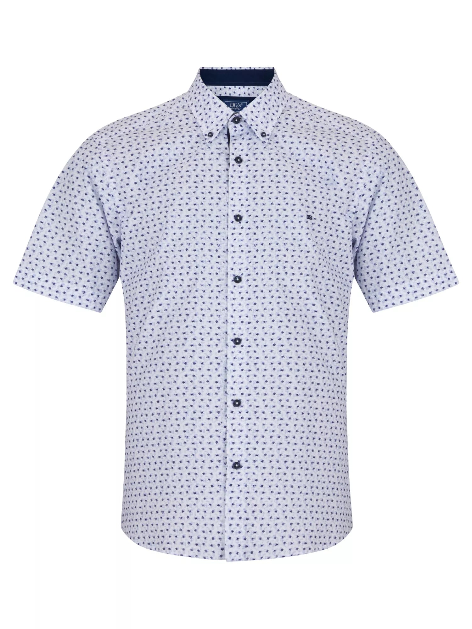 IVANO Patterned Short Sleeve Shirt - Blue/ White