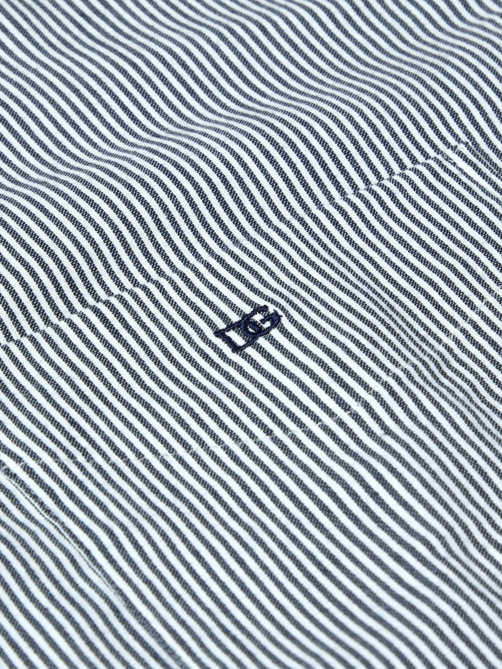 Button-Down Stripe Shirt - White / Navy