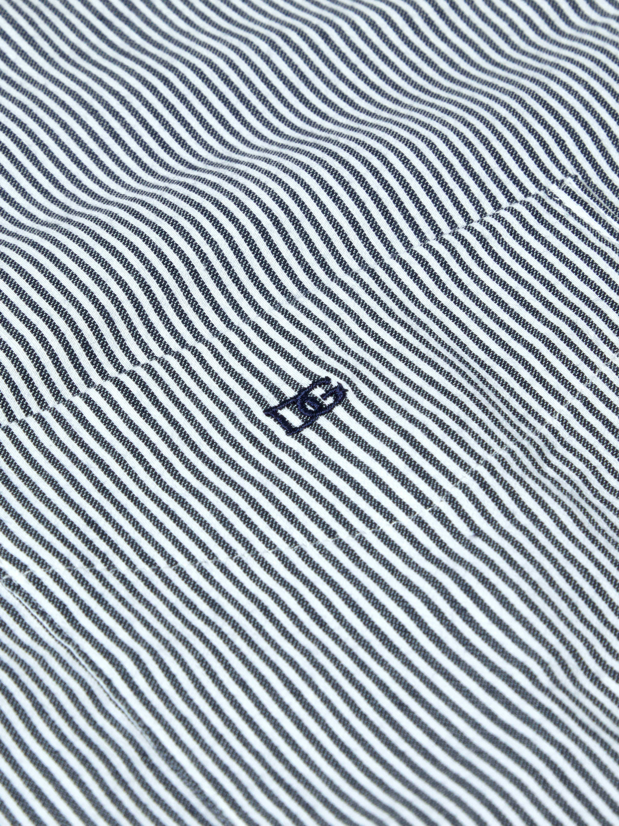 Button-Down Stripe Shirt - White / Navy