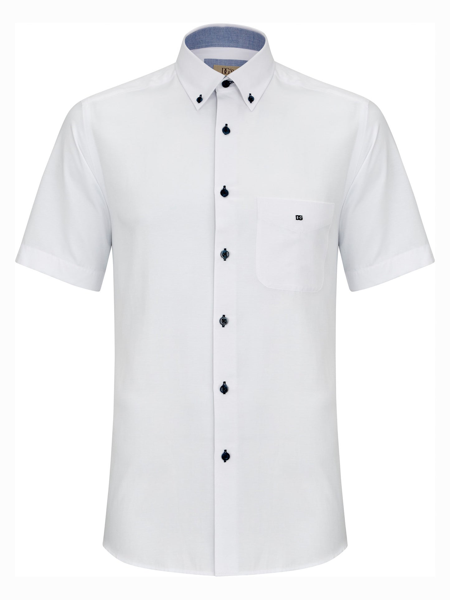 Cotton-Blend Button-Down Short-Sleeve Shirt - White