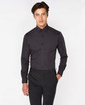 Tapered Fit Long Sleeve Shirt - Black