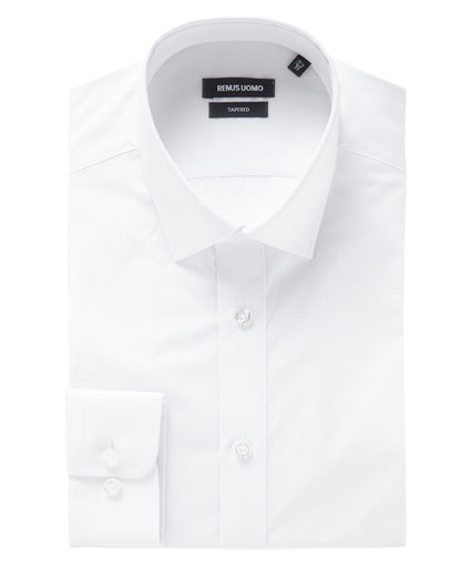 Tapered Fit Long Sleeve Shirt - White
