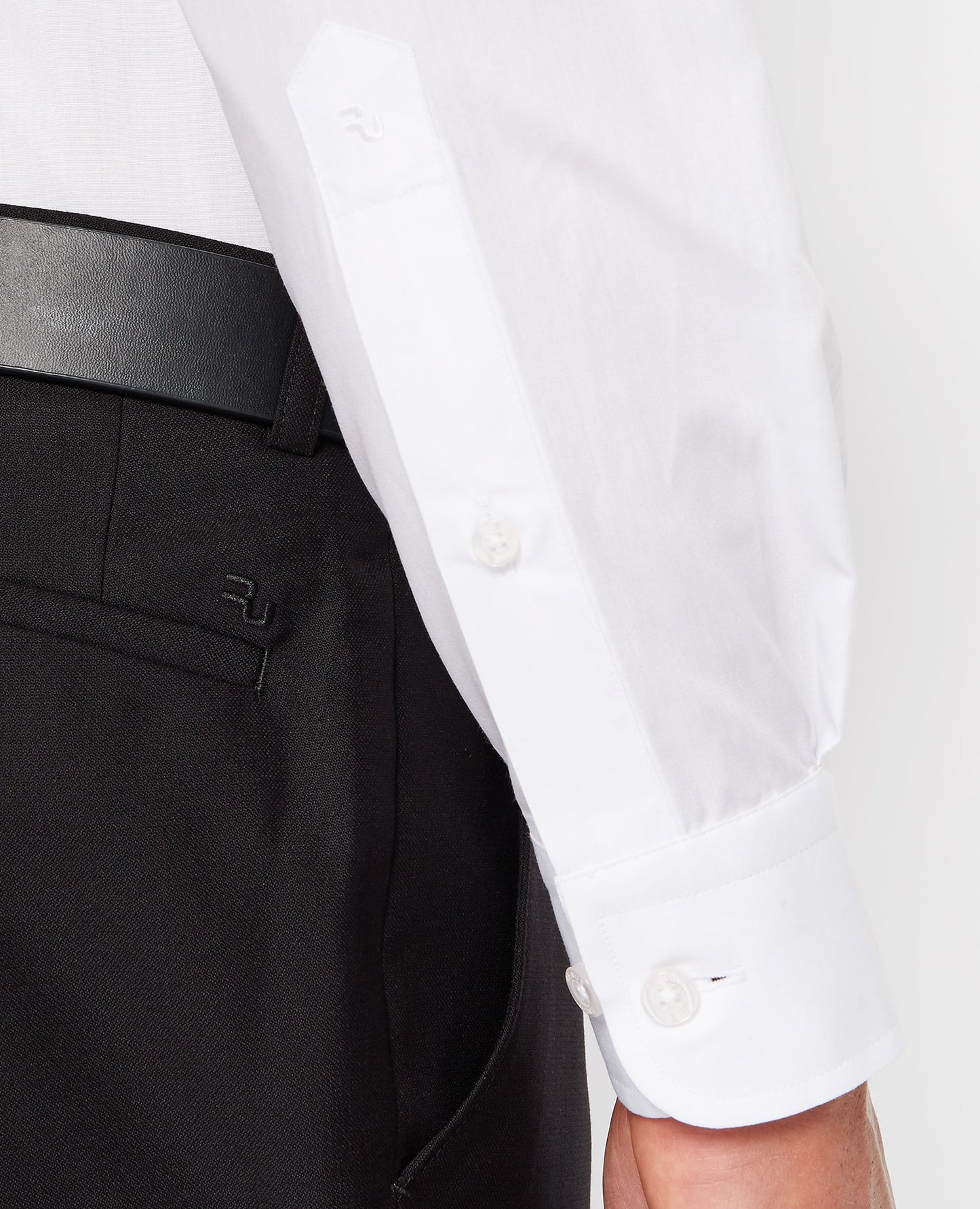 Tapered Fit Long Sleeve Shirt - White