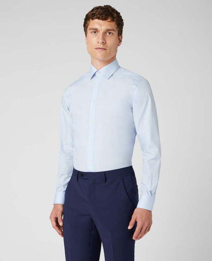 Tapered Fit Long Sleeve Shirt - Light Blue