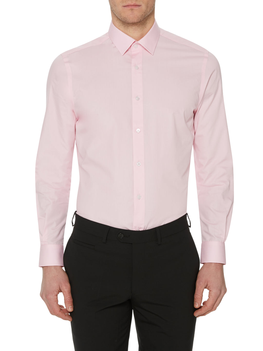 Tapered Fit Long Sleeve Shirt - Pink