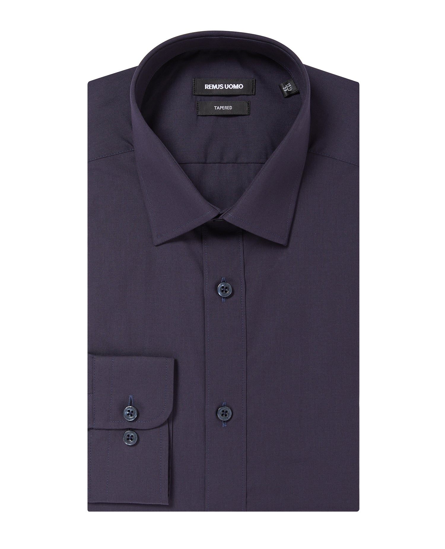 Tapered Fit Long Sleeve Shirt - Navy