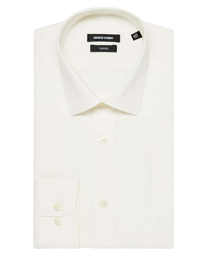 Tapered Fit Long Sleeve Shirt - Cream