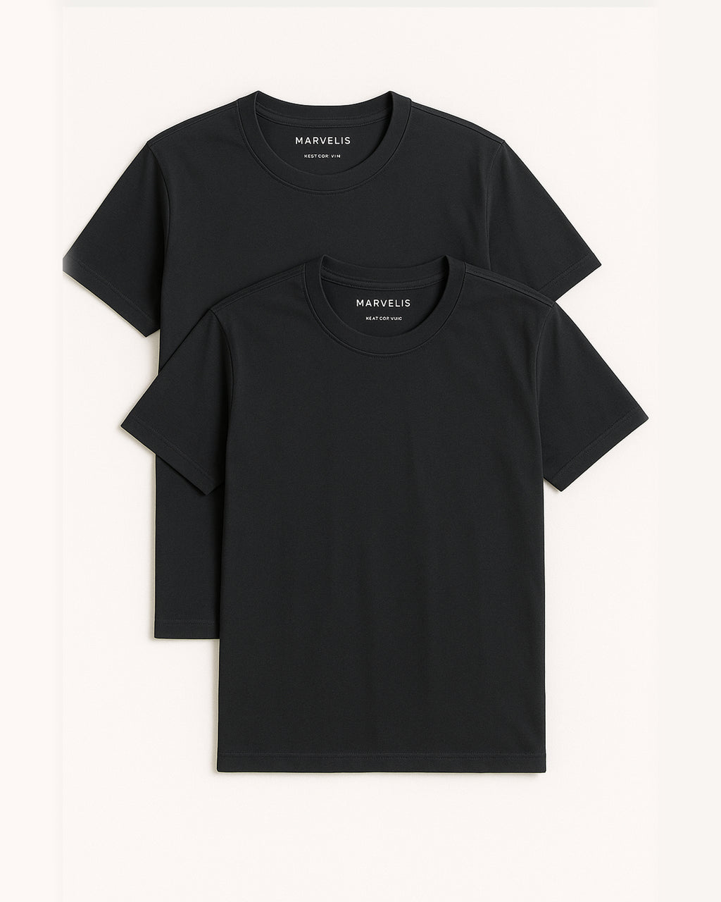 Marvelis Modern Fit 2-Pack T-Shirts — Black (100% Cotton)