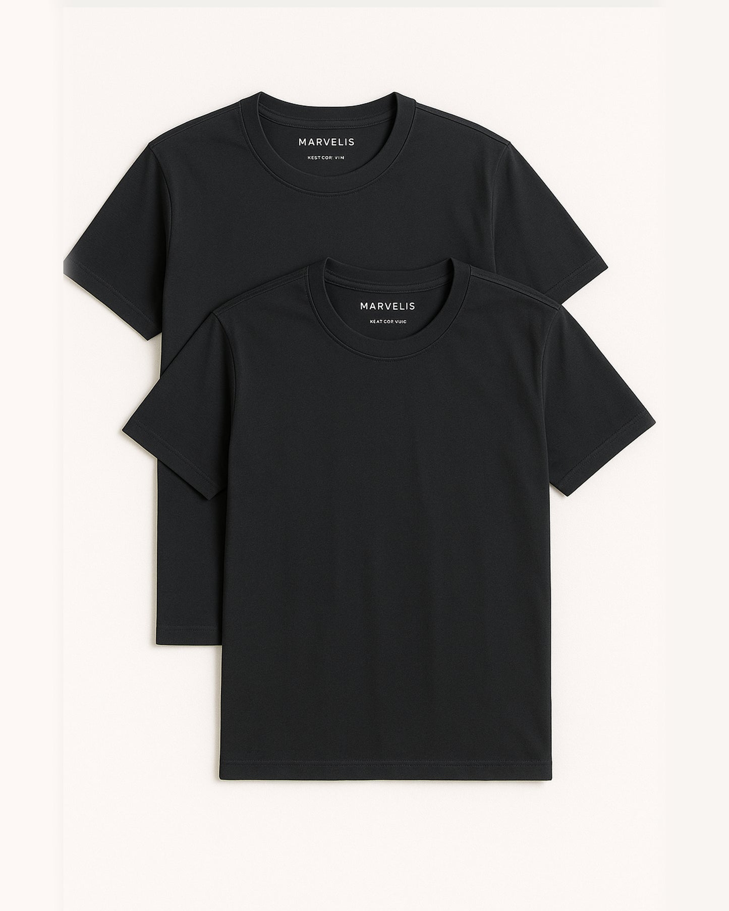 Marvelis Modern Fit 2-Pack T-Shirts — Black (100% Cotton)