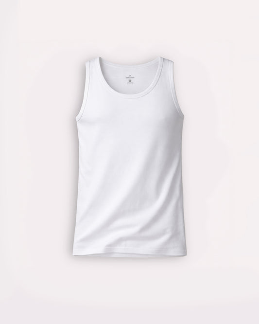 Men's Egyptian Cotton Classic Sleeveless Vest x 1 (2007 White)