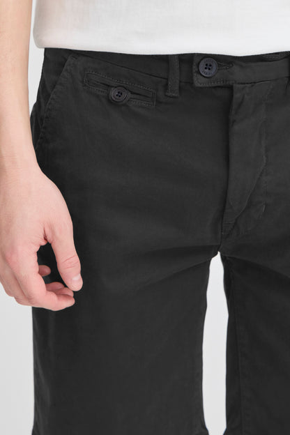 Cotton Blend Smart Chino Shorts - Black