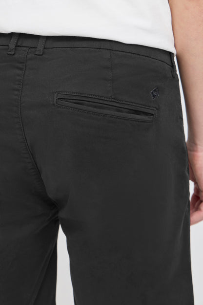 Cotton Blend Smart Chino Shorts - Black