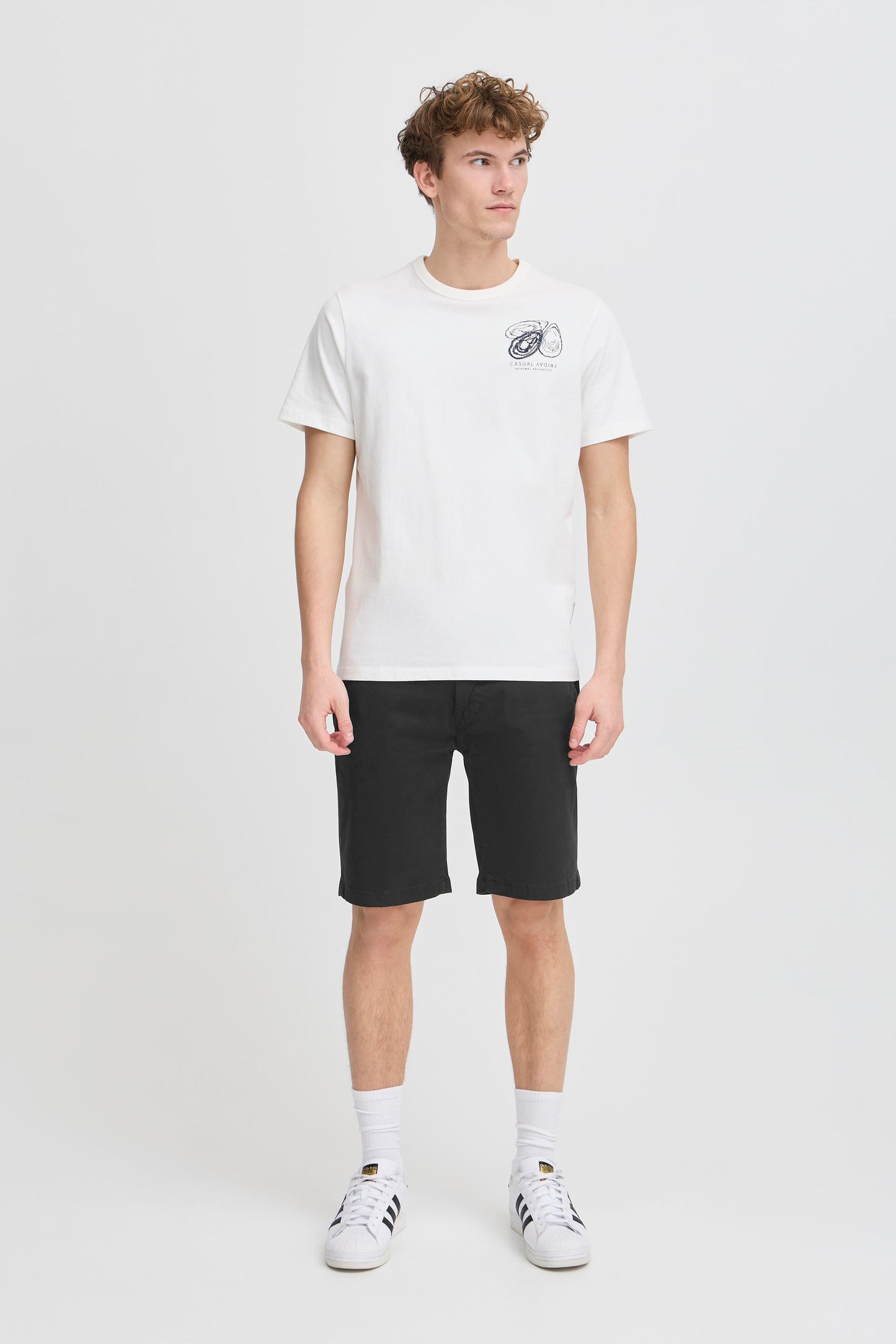 Cotton Blend Smart Chino Shorts - Black