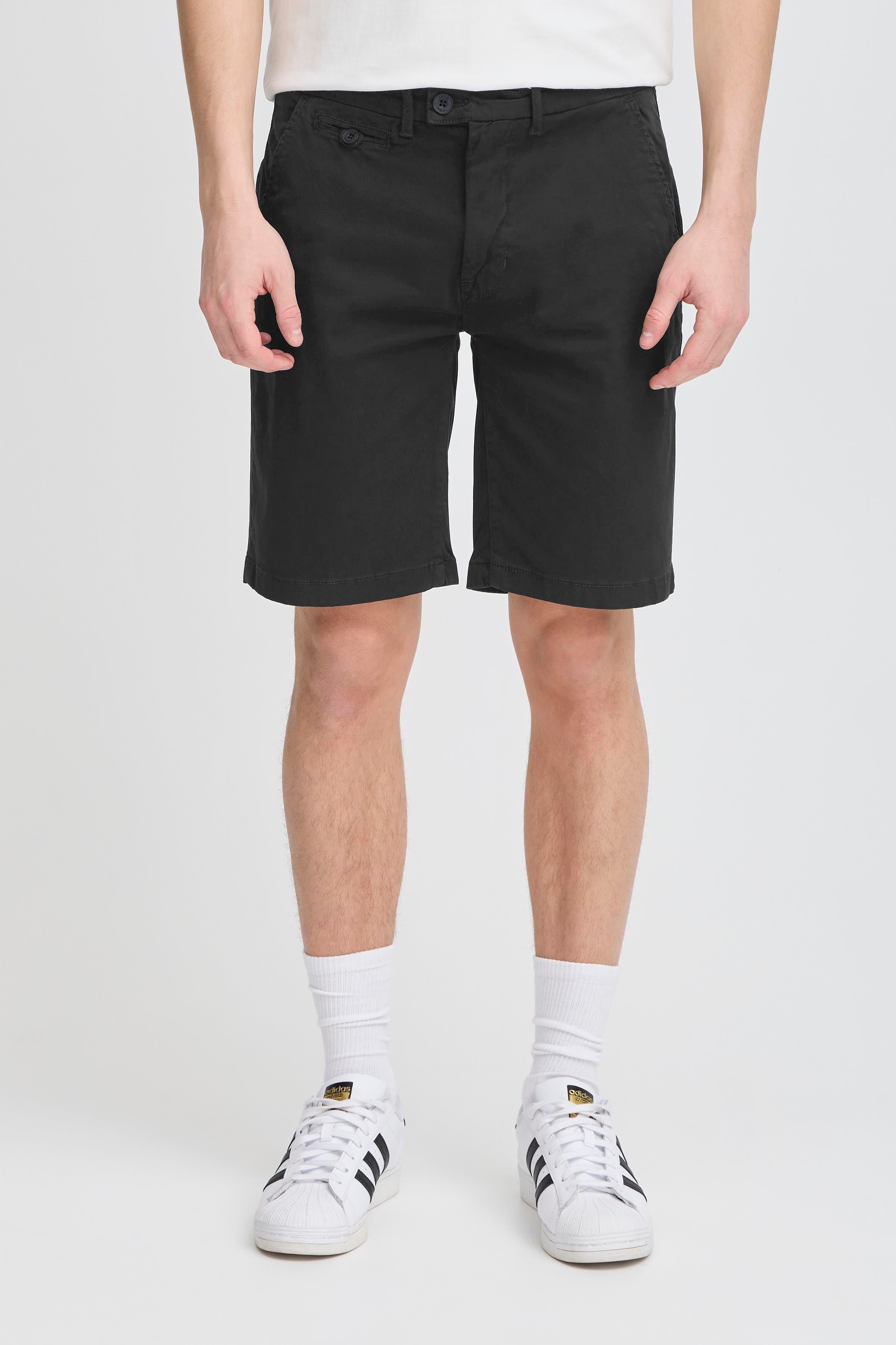 Cotton Blend Smart Chino Shorts - Black