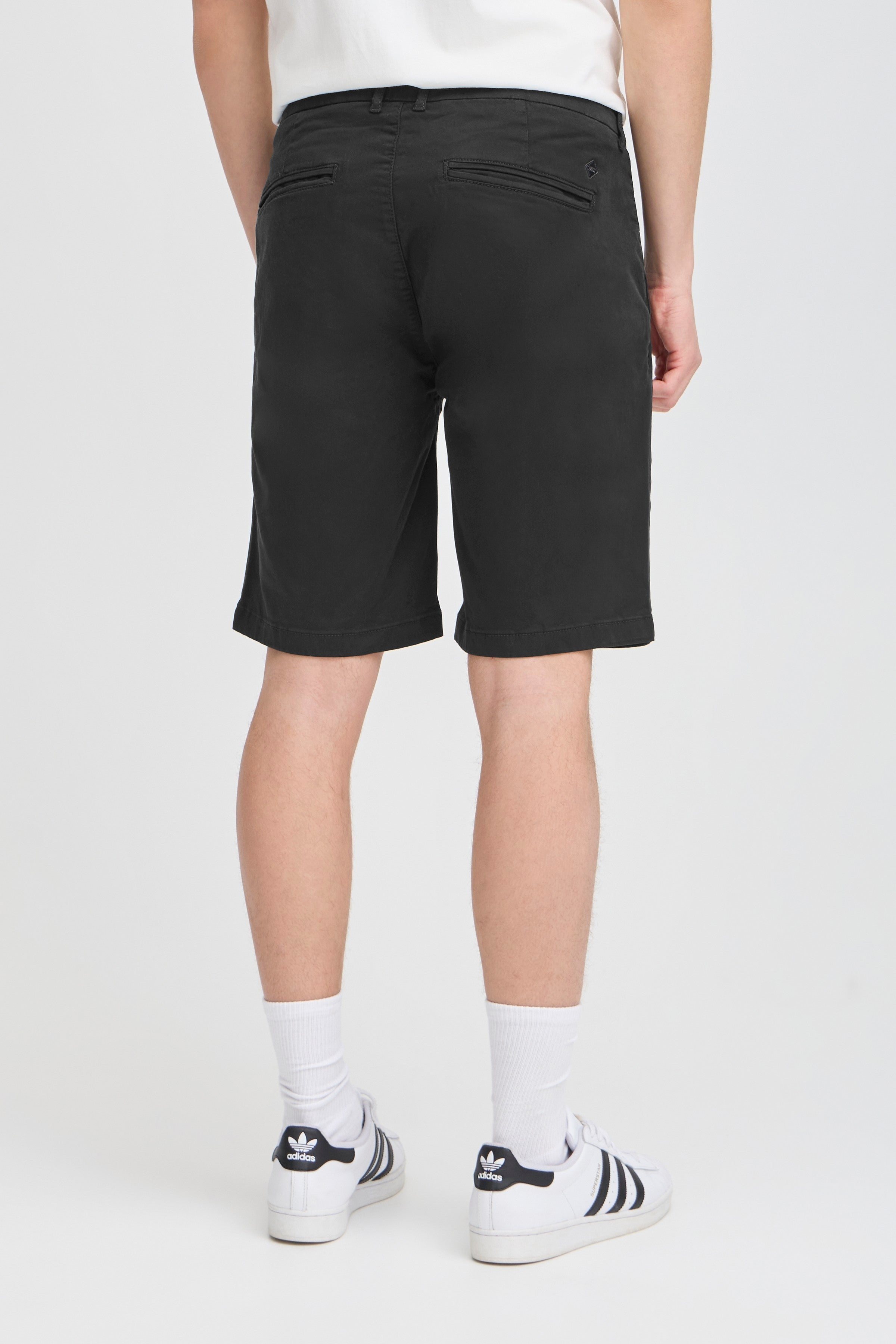 Cotton Blend Smart Chino Shorts - Black