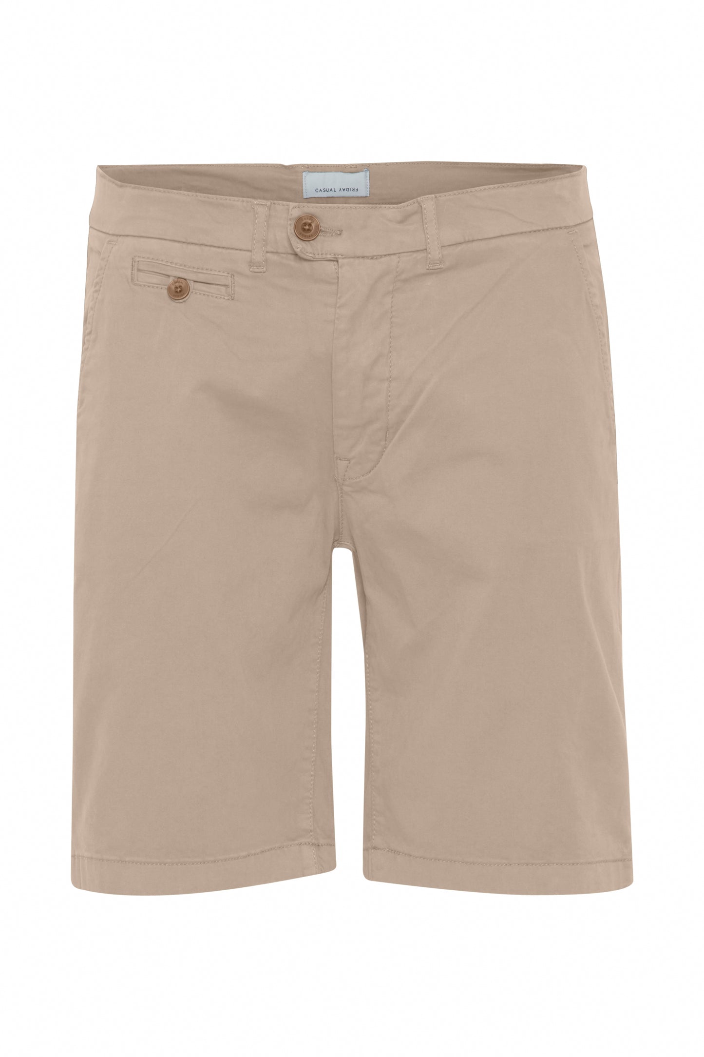 Cotton Blend Smart Chino Shorts - Stone