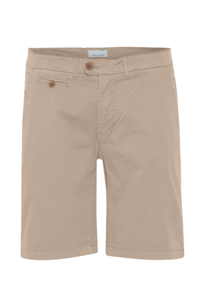 Cotton Blend Smart Chino Shorts - Stone