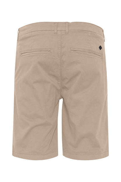 Cotton Blend Smart Chino Shorts - Stone