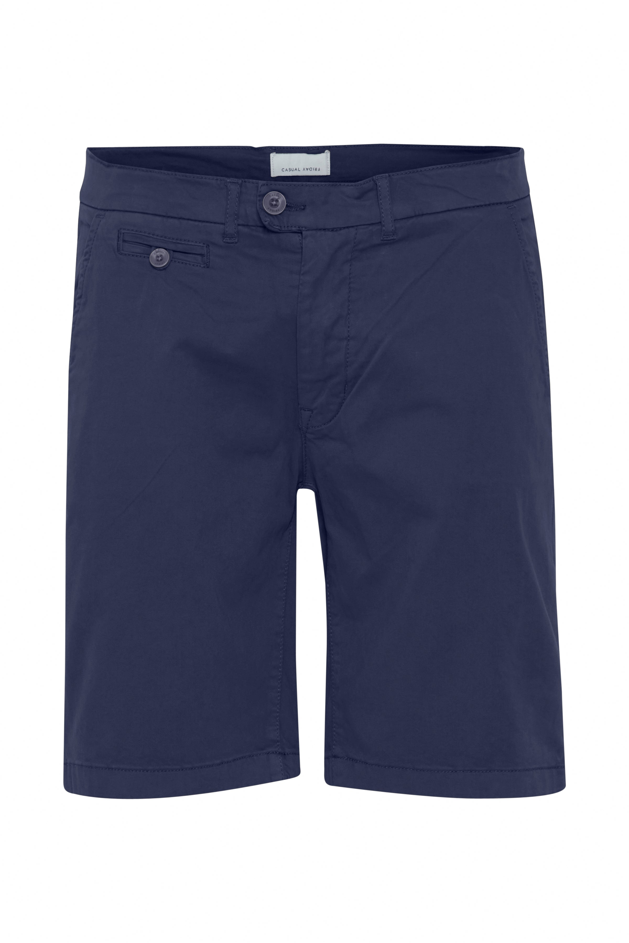 Cotton Blend Smart Chino Shorts - Navy