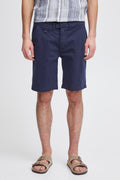 Cotton Blend Smart Chino Shorts - Navy