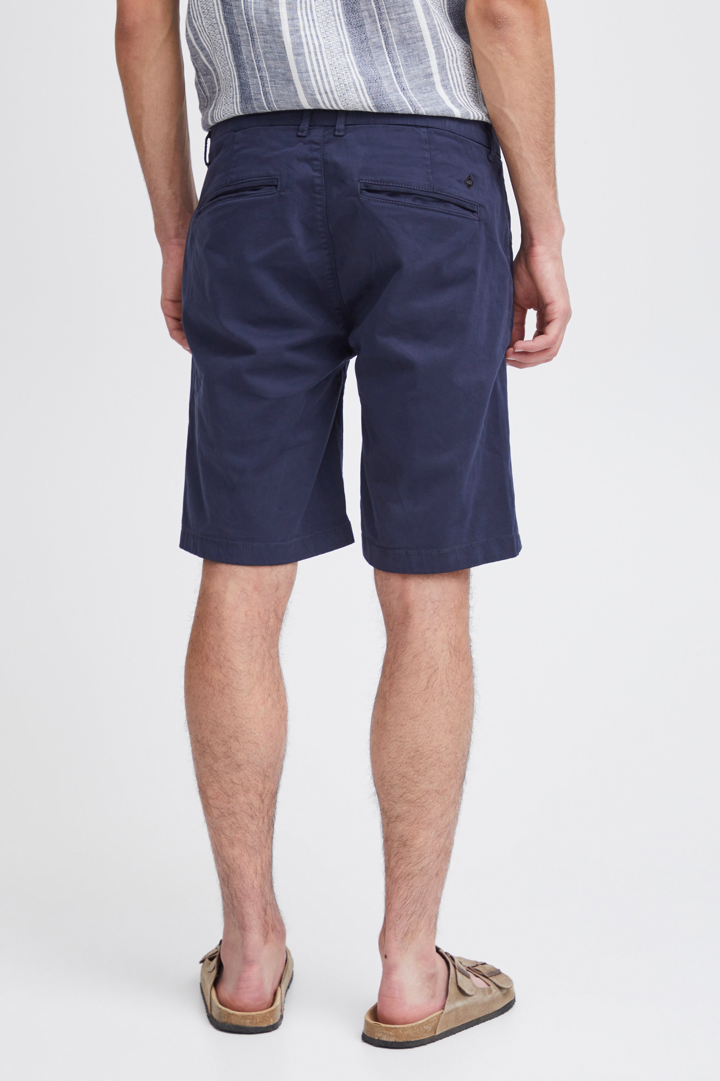 Cotton Blend Smart Chino Shorts - Navy