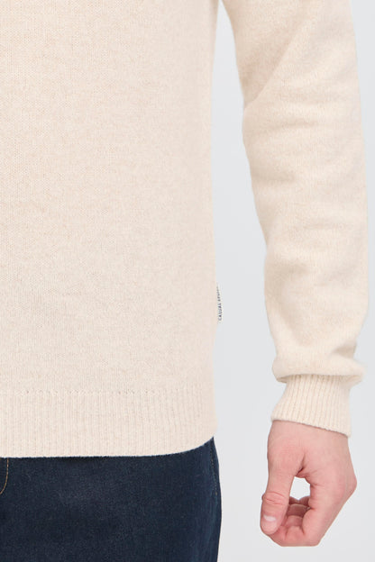 Super Soft Italian Wool Knit Roll-Neck Jumper - Ecru
