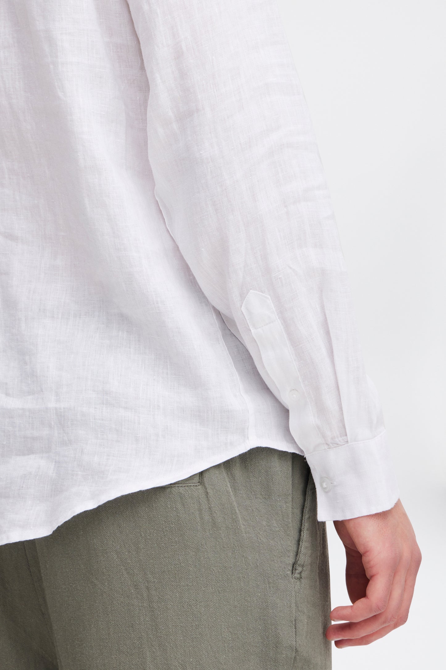 CFANTON Linen Long Sleeve Shirt - White