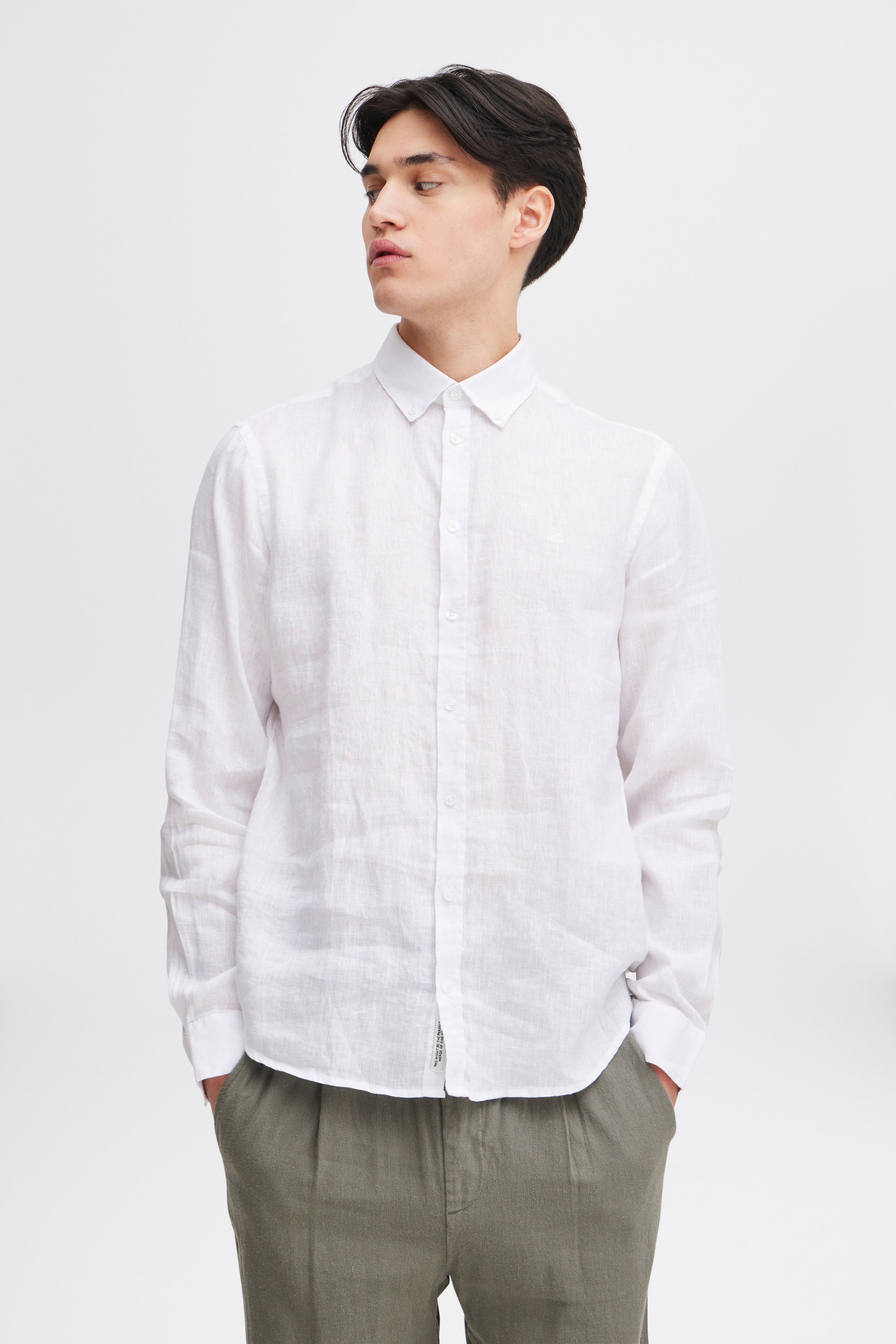 CFANTON Linen Long Sleeve Shirt - White