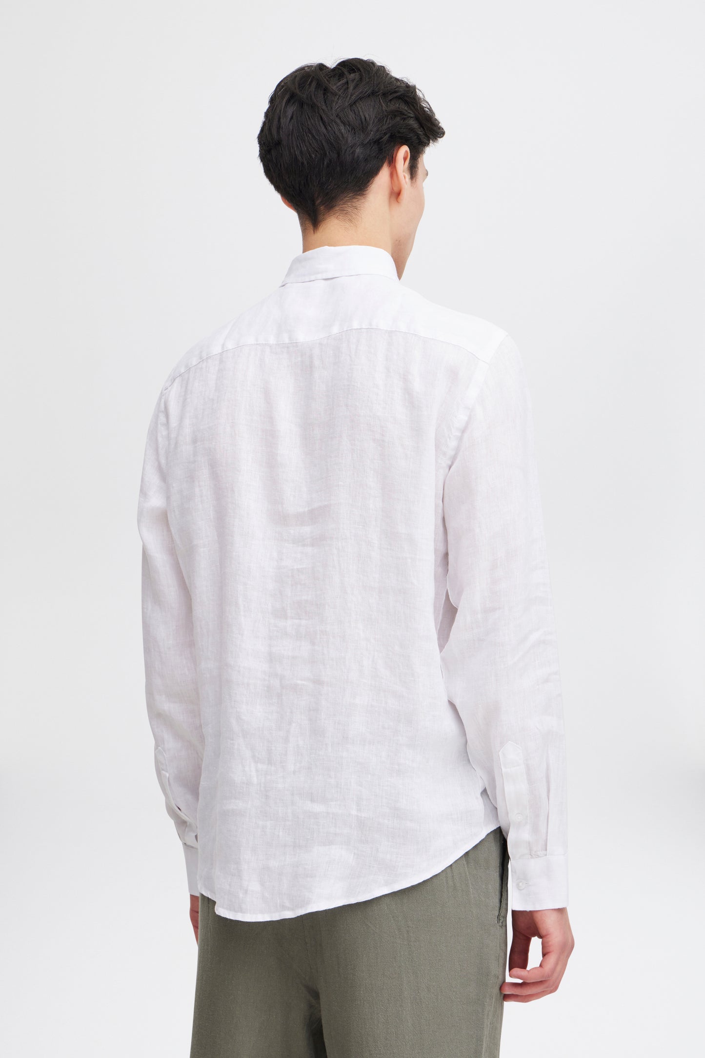 CFANTON Linen Long Sleeve Shirt - White
